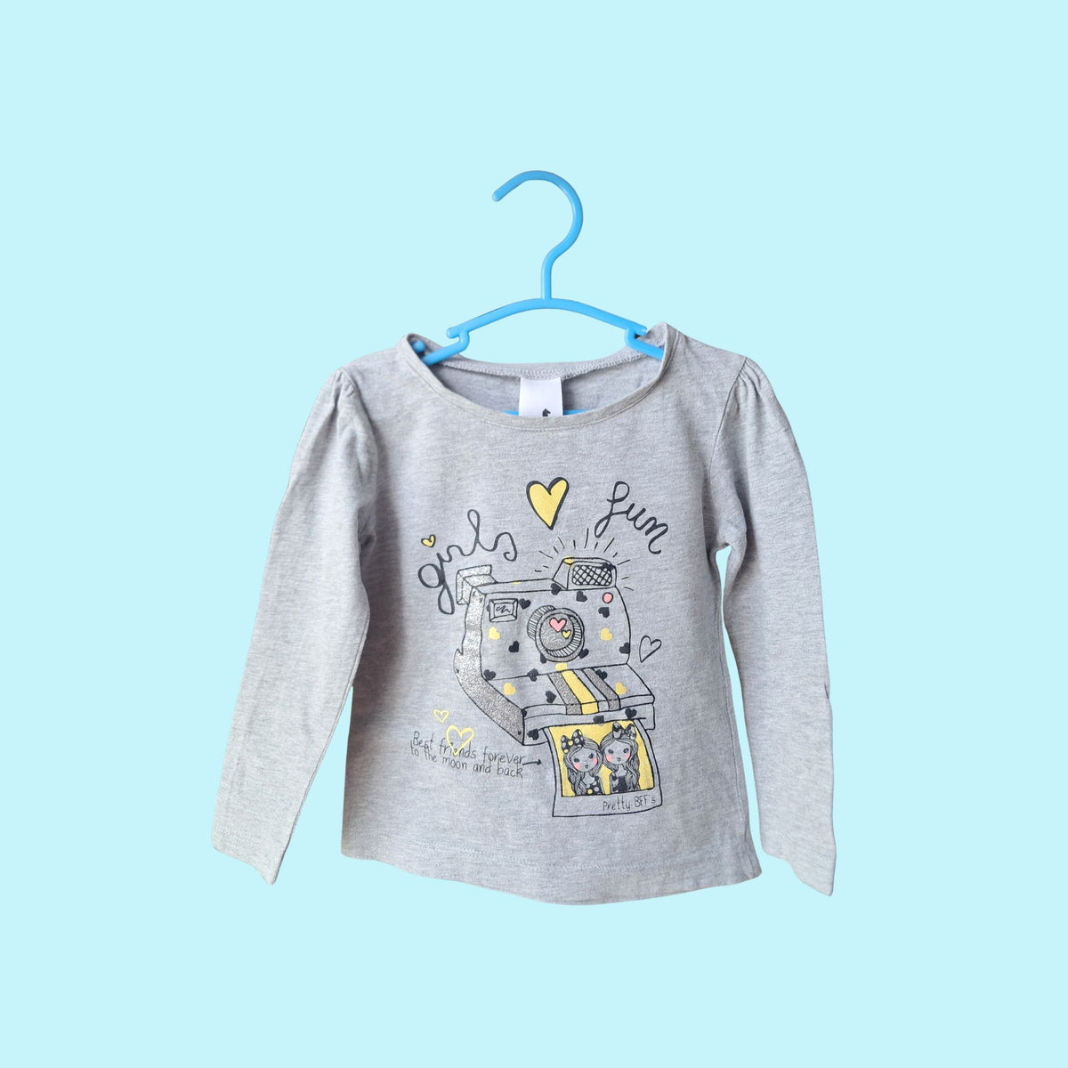 T-shirt manche longue PALOMINO gris – 92 cm – Girls fun