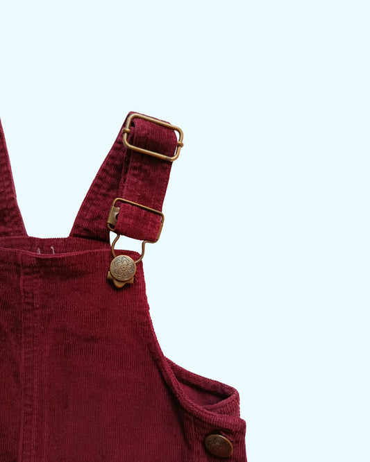 Robe salopette Lili Marelle bordeaux – 3 ans – bretelles réglables