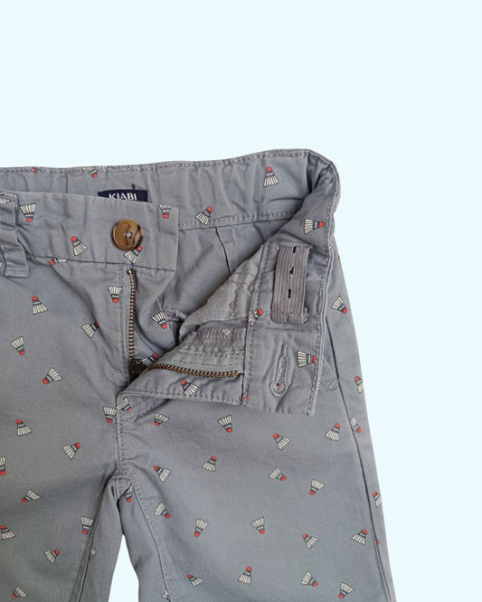 Short garçon KIABI bleu gris – 4 ans – imprimé badminton