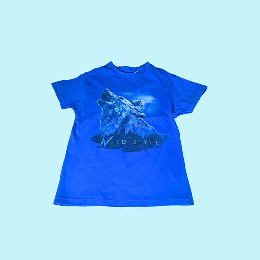 T-shirt bleu– 8 ans – imprimé loup