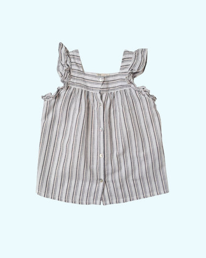 Débardeur fille rayée – 6 ans –  boutonné