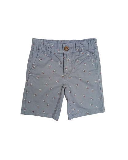 Short garçon KIABI bleu gris – 4 ans – imprimé badminton