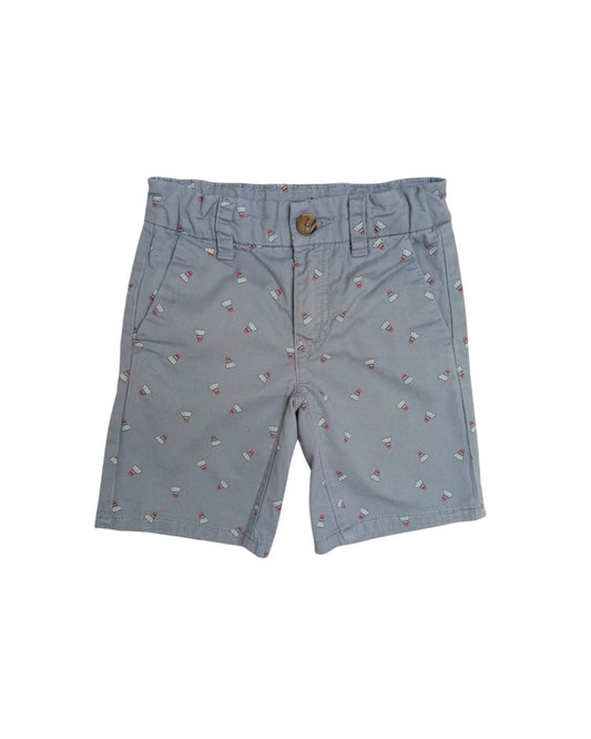 Short garçon KIABI bleu gris – 4 ans – imprimé badminton