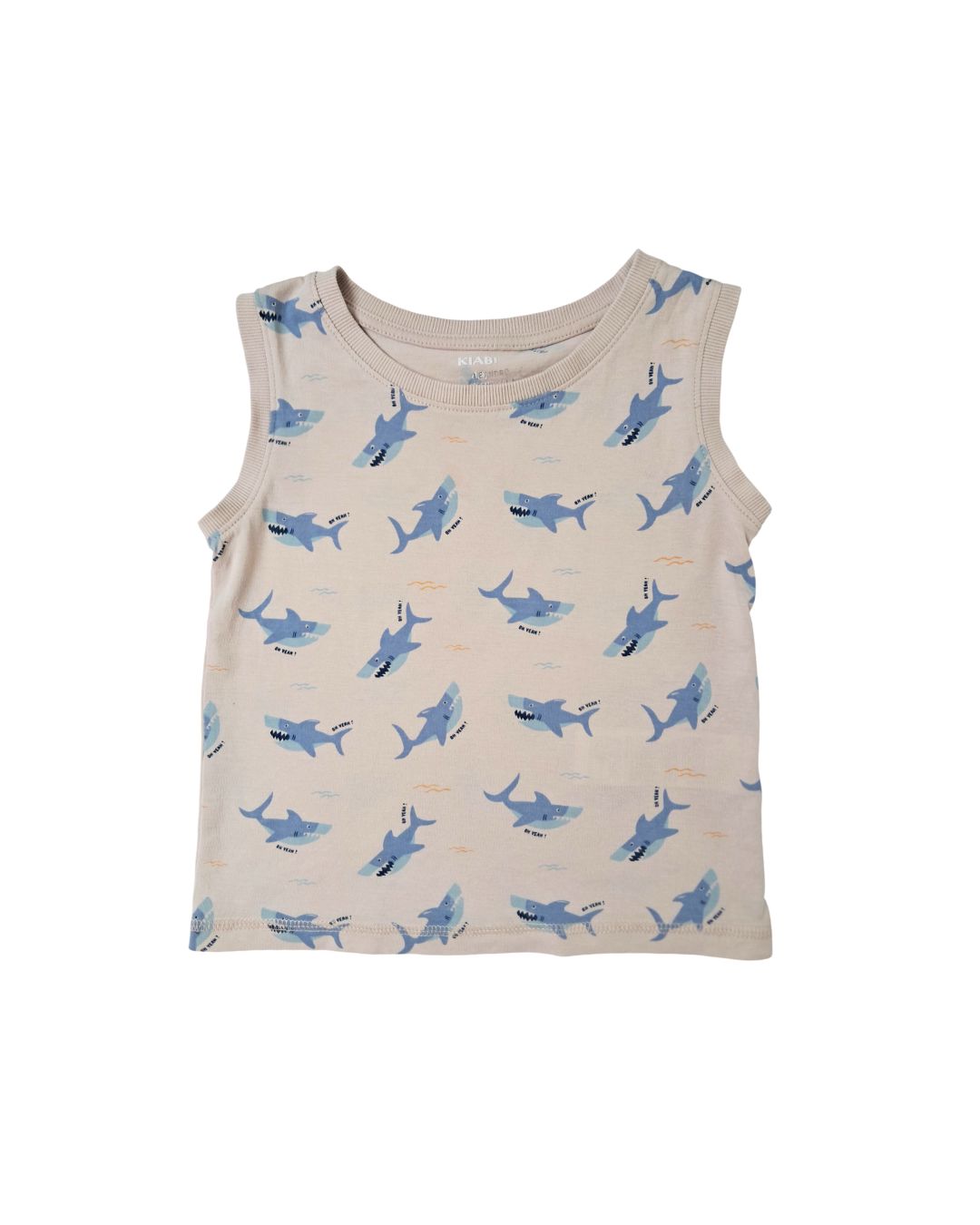 Débardeur garçon bleu – 4 ans – été imprimé requin
