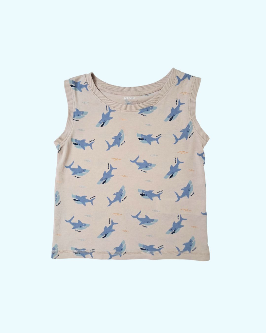 Débardeur garçon bleu – 4 ans – été imprimé requin
