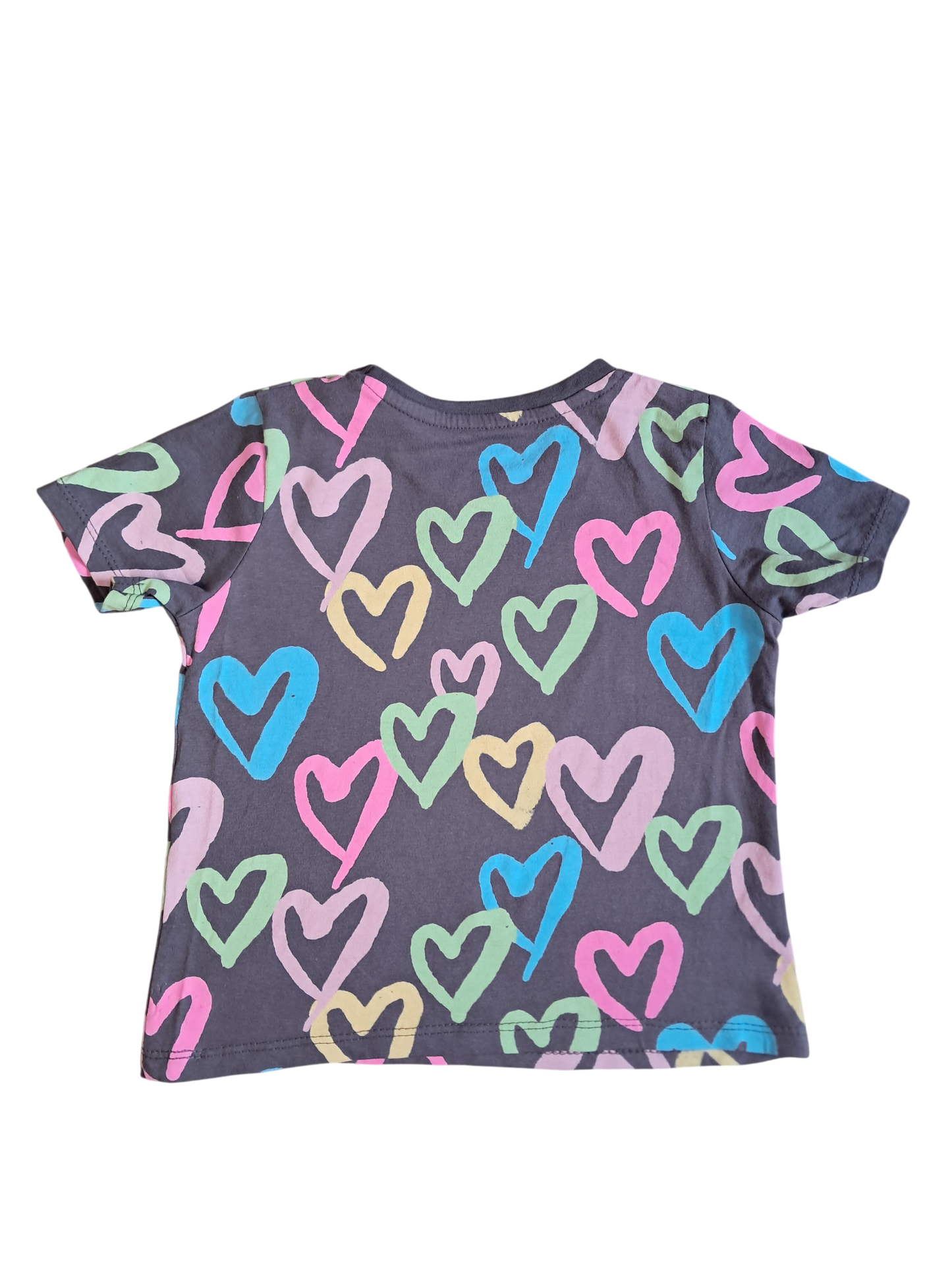 T-shirt fille PRIMARK - 4/5 ans – cœurs colorés