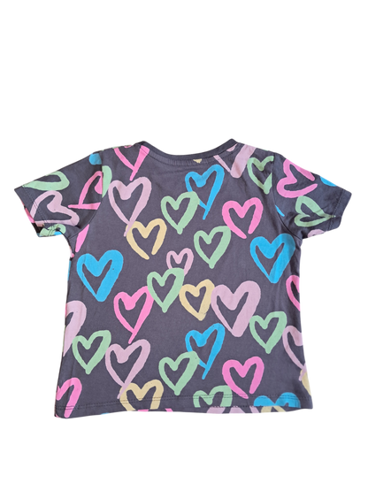 T-shirt fille PRIMARK - 4/5 ans – cœurs colorés