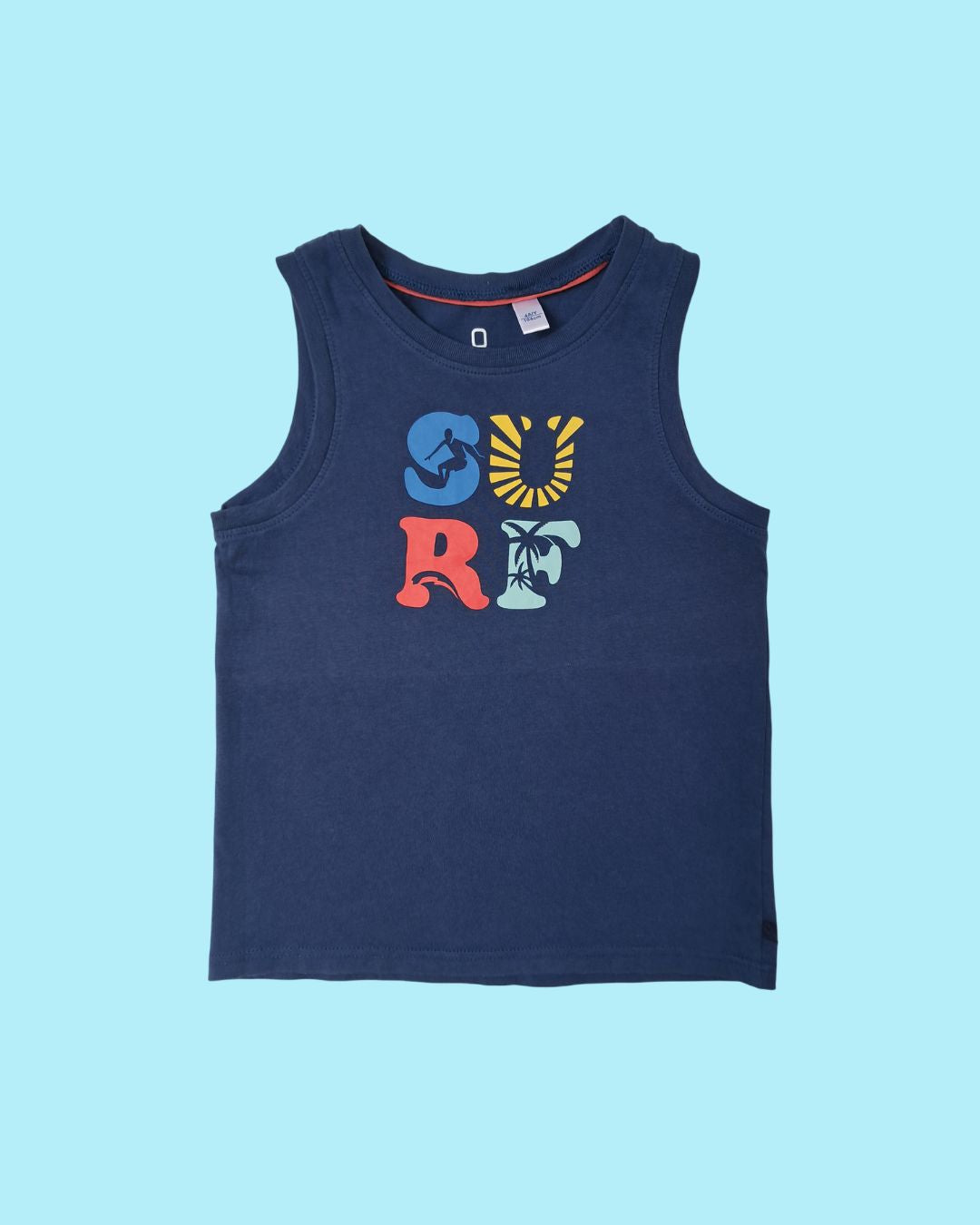 Débardeur garçon OKAIDI bleu marine – 4 ans – imprimé coloré