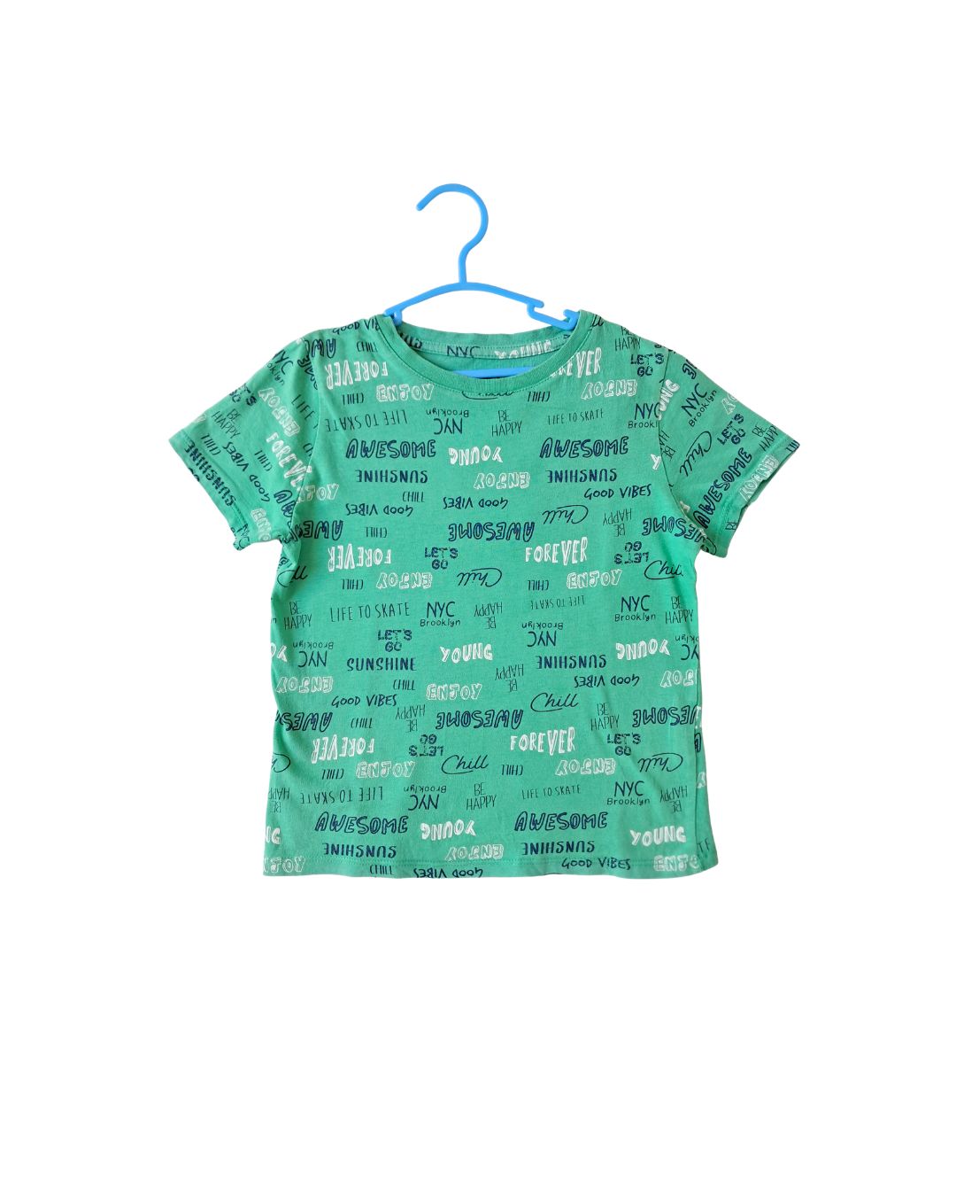 T-shirt garçon LA HALLE – 8 ans – vert imprimé