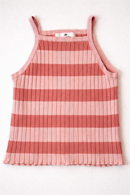 Ensemble fille débardeur + short H&M rose – 7/8 ans