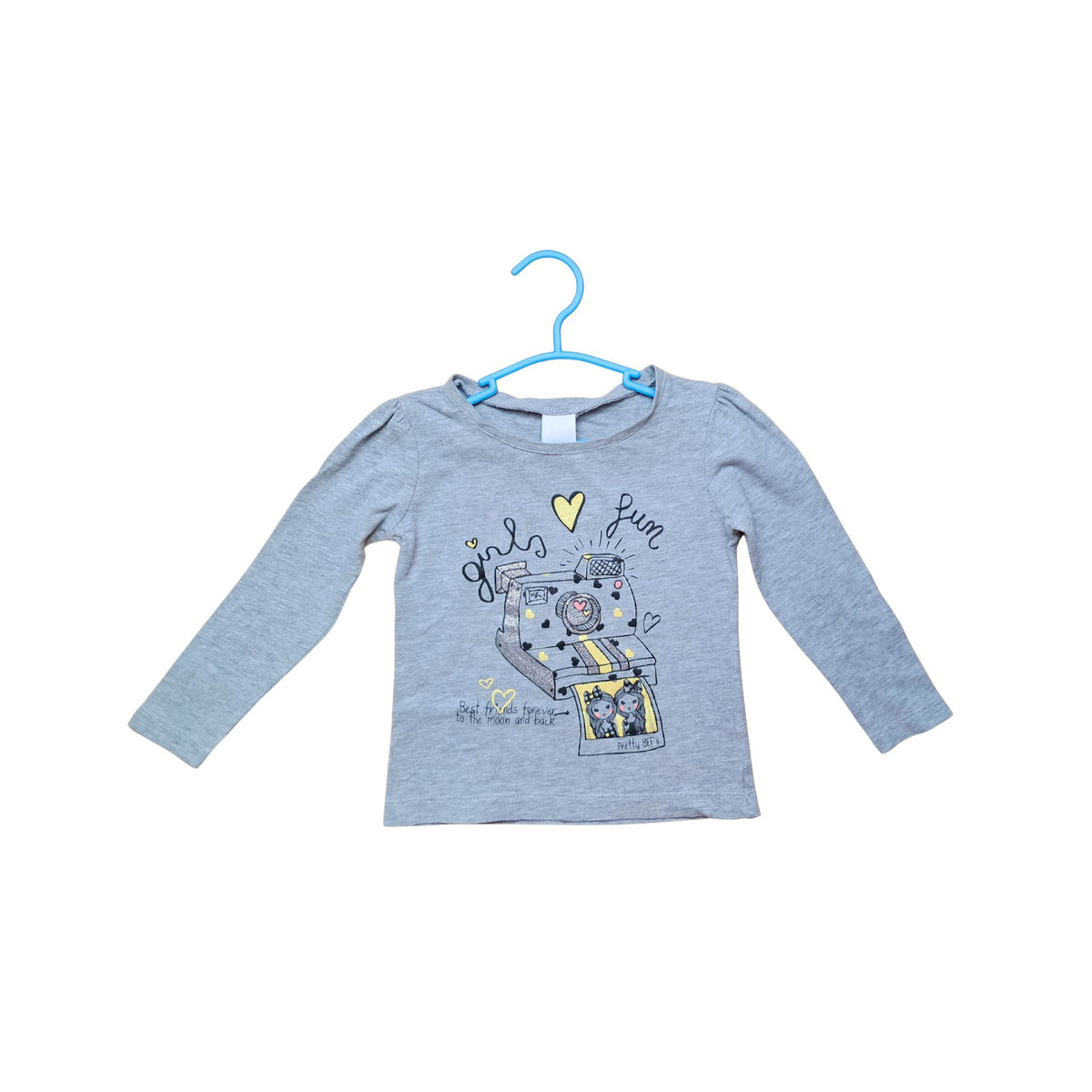 T-shirt manche longue PALOMINO gris – 92 cm – Girls fun