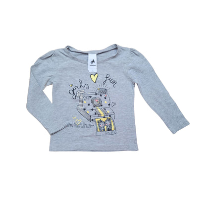 T-shirt manche longue PALOMINO gris – 92 cm – Girls fun