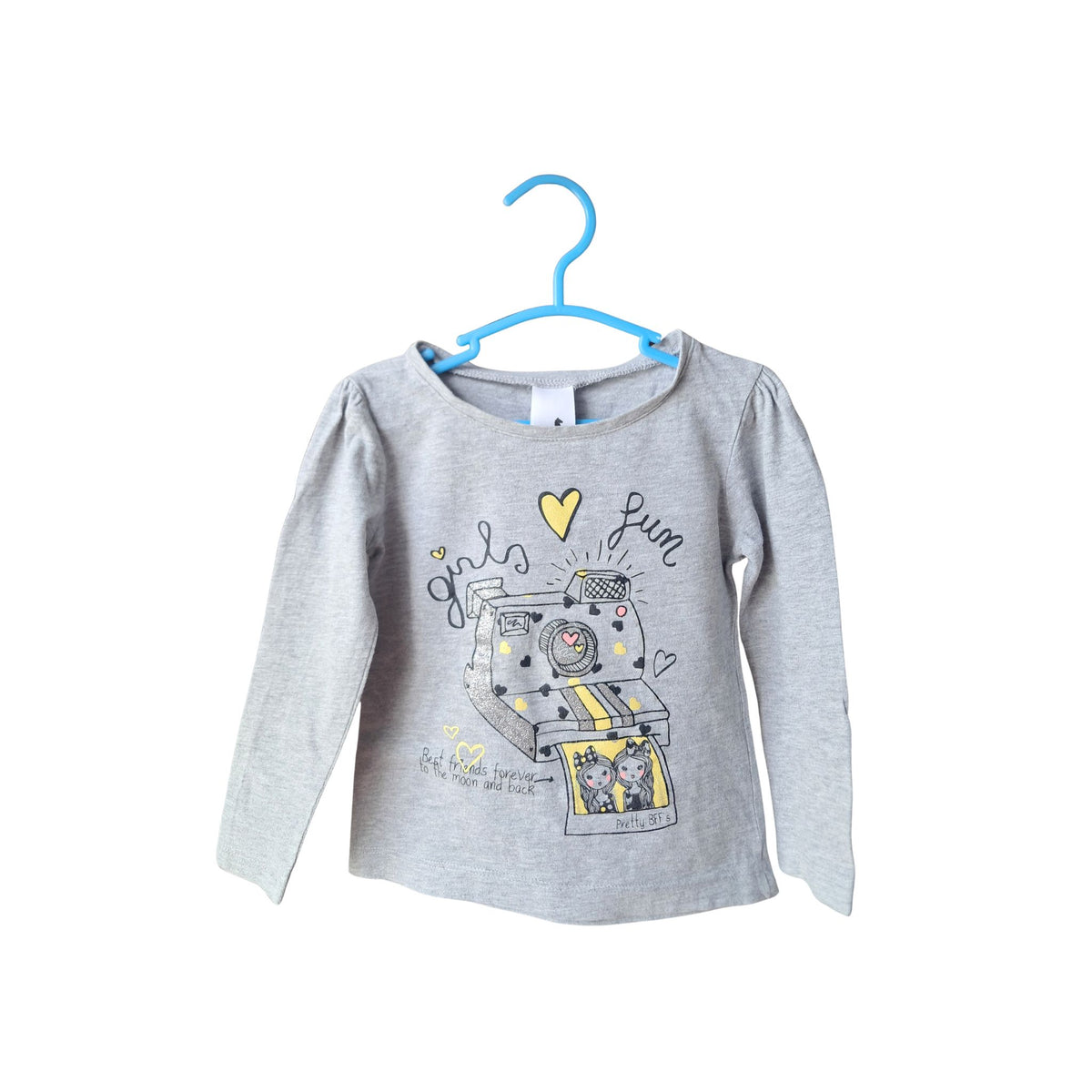 T-shirt manche longue PALOMINO gris – 92 cm – Girls fun
