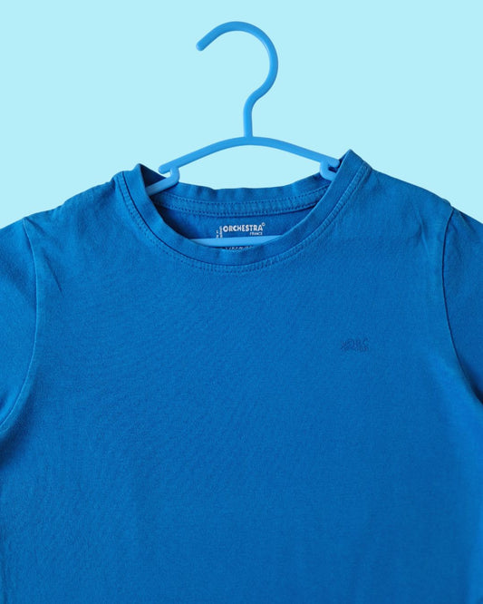 T-shirt garçon ORCHESTRA bleu – 8 ans – uni
