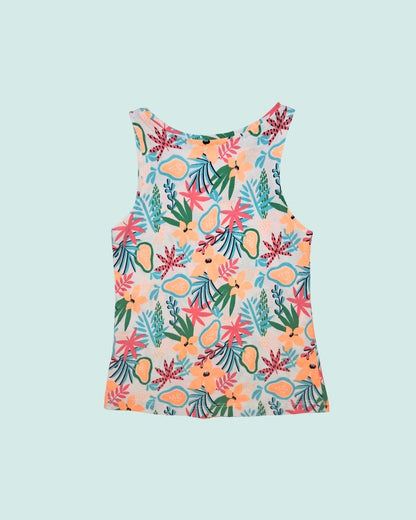 Débardeur fille LA HALLE  multicolore – 5 ans – imprimé nature