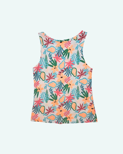 Débardeur fille LA HALLE  multicolore – 5 ans – imprimé nature