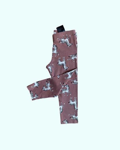 Legging fille marron – 6 ans – imprimé zèbres
