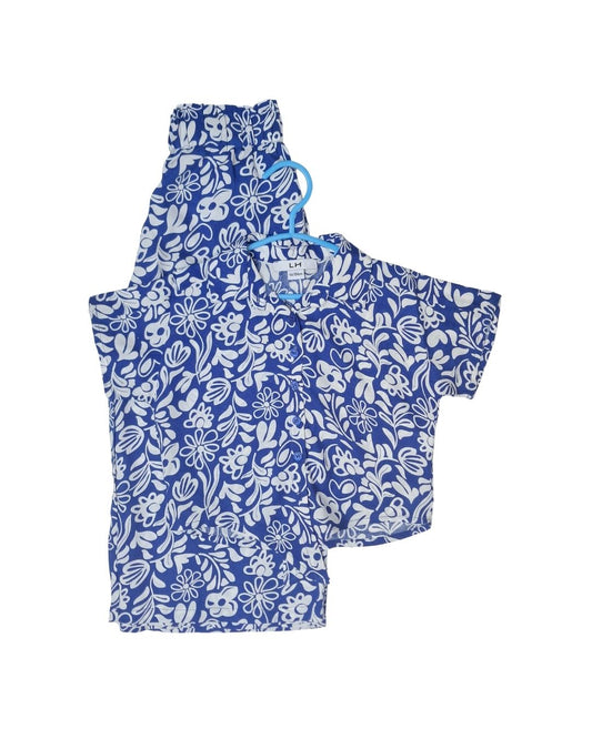 Ensemble fille LA HALLE bleu – 4 ans – imprimé fleuri