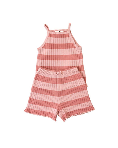 Ensemble fille débardeur + short H&M rose – 7/8 ans