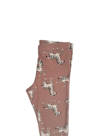 Legging fille marron – 6 ans – imprimé zèbres