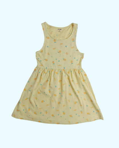 Robe fille KIABI jaune – 6 ans – imprimé fruits