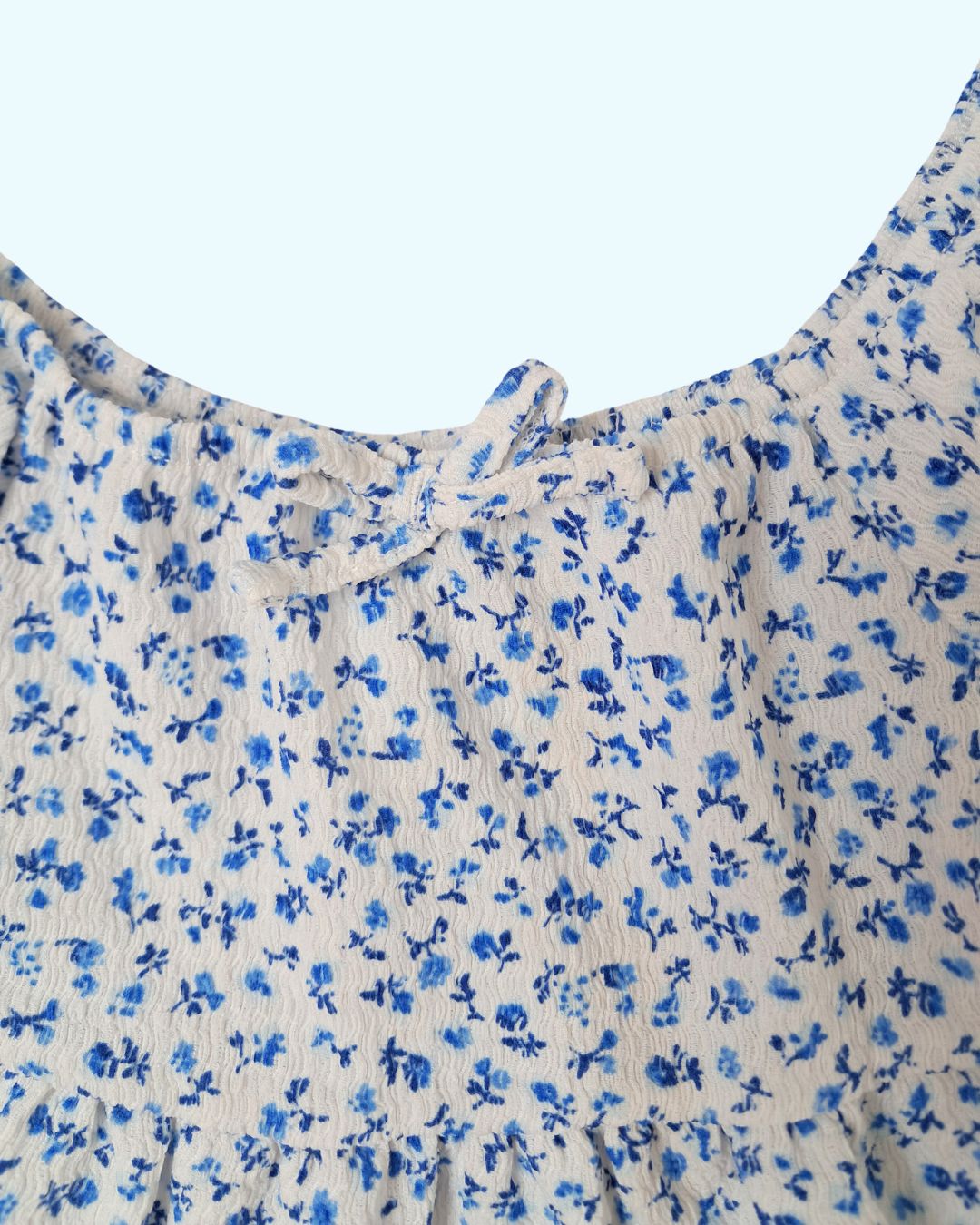 Robe fille PRIMARK blanc – 4-5 ans – imprimé fleuri bleu