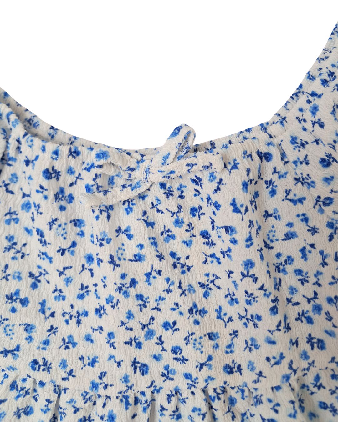 Robe fille PRIMARK blanc – 4-5 ans – imprimé fleuri bleu