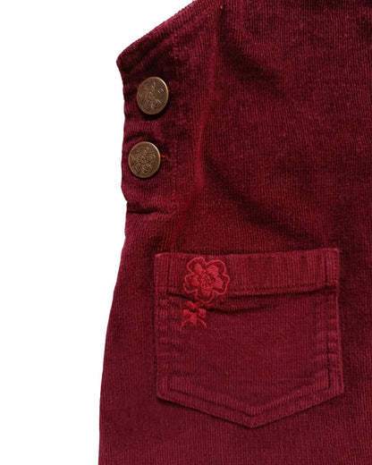 Robe salopette Lili Marelle bordeaux – 3 ans – bretelles réglables