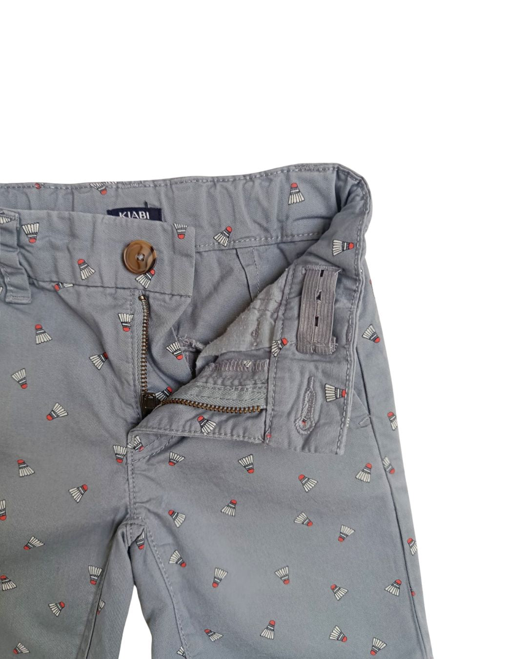 Short garçon KIABI bleu gris – 4 ans – imprimé badminton