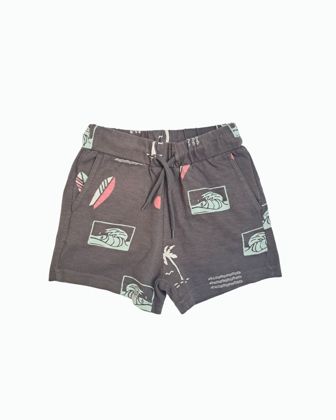 Short garçon KIABI marron – 4 ans – imprimé surf