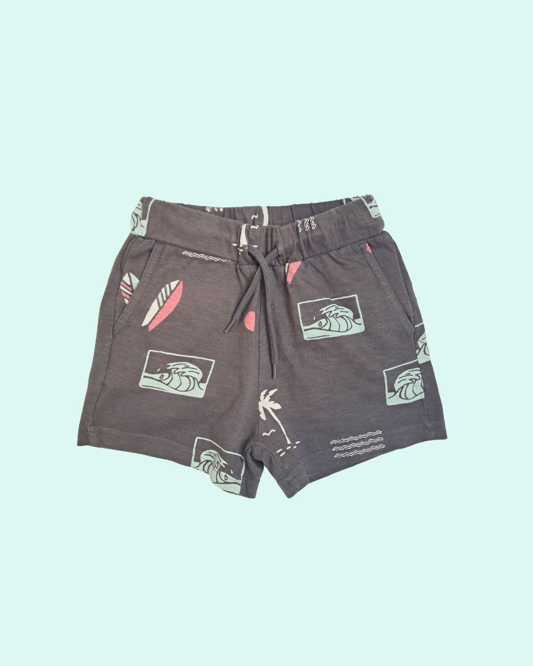 Short garçon KIABI marron – 4 ans – imprimé surf