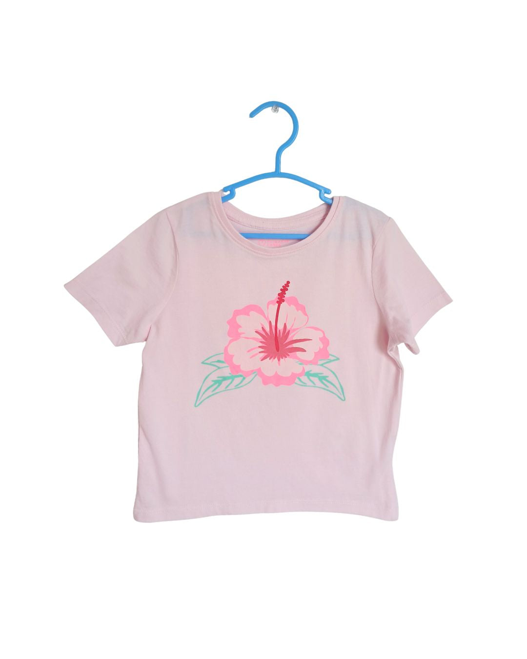 T-shirt fille rose – 4/5 ans – imprimé fleur