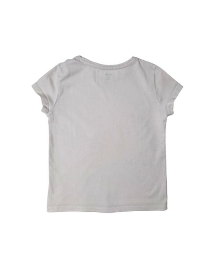 T-shirt fille blanc – 6 ans – imprimé plage