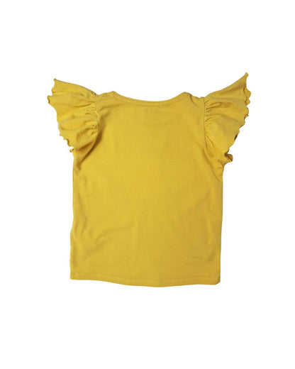 Tee-shirt fille OKAIDI jaune – 5 ans – imprimé fond marin